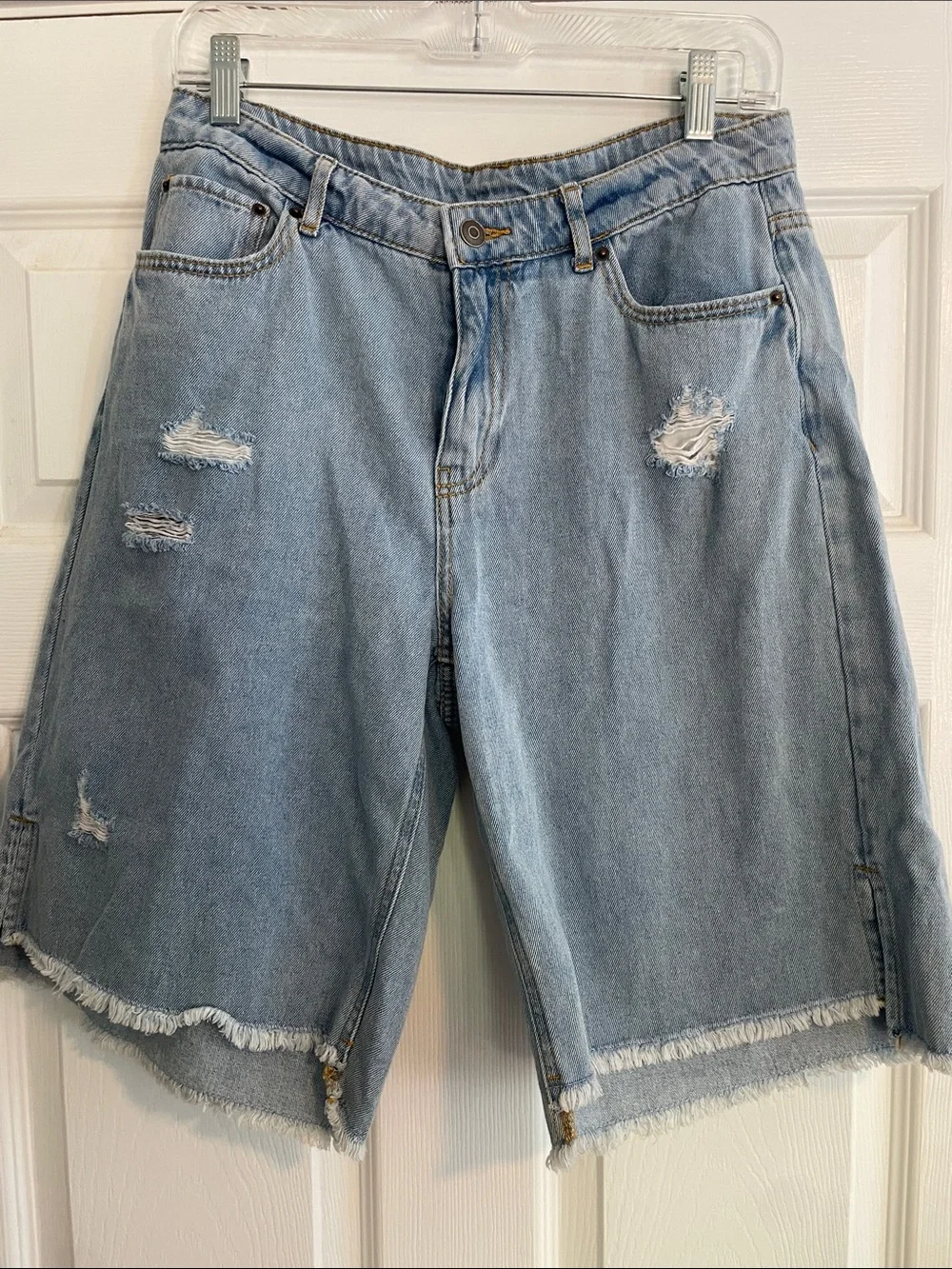 PacSun Pale Pink High-Rise Denim Shorts and future collective long short bundle